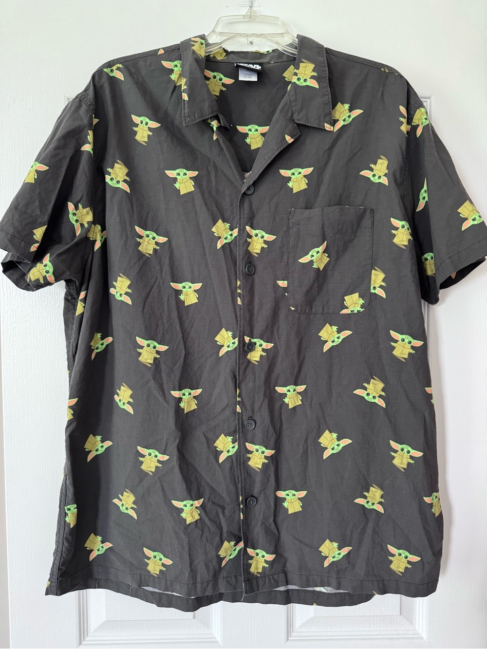 Star Wars Grogu Baby Yoda Camp Shirt XXL Geekcore Disney Dadcore Button Up